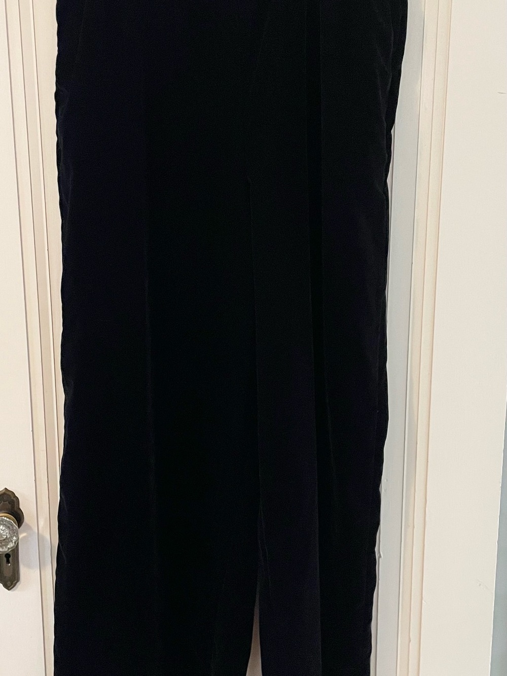 Women's Black Velvet Wide Leg Pants